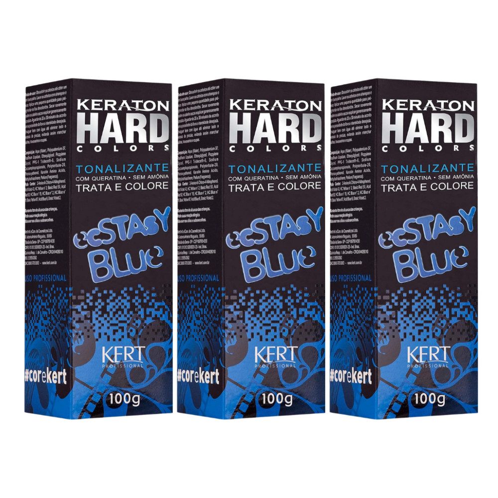 Kit Kert Keraton Hard Color Ecstasy Blue 100g - 3 Unidades