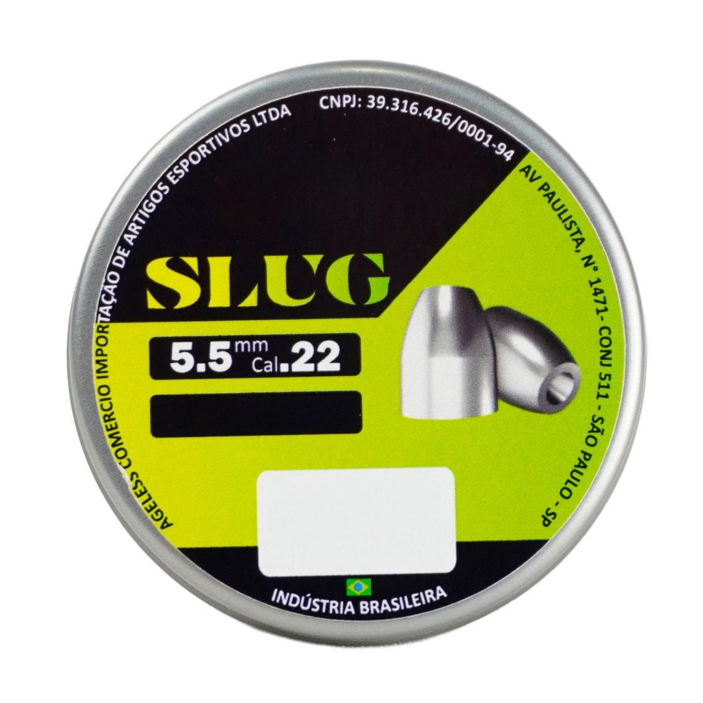 Chumbinho Slug 5.5mm 21gr/1,361g 100 Unidades - Virtus em Oferta na Shopee