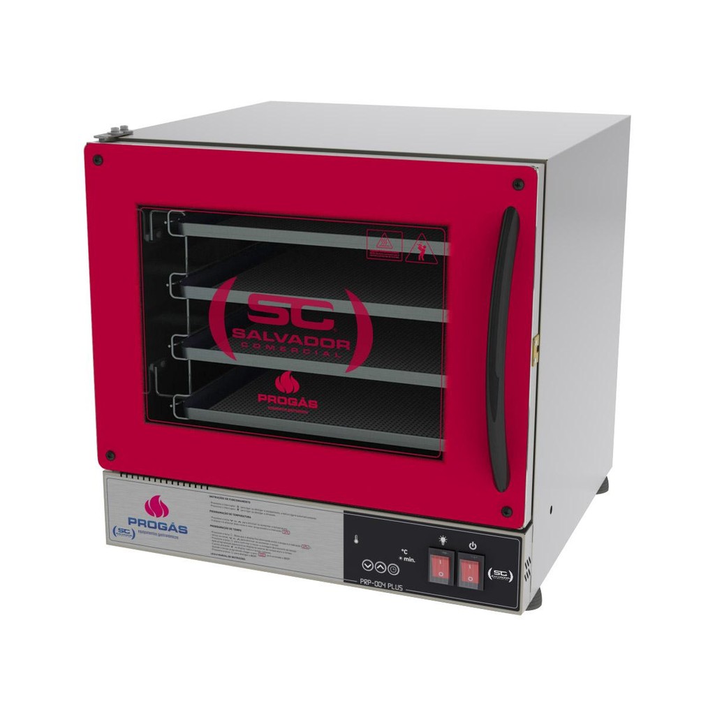 Forno Turbo Elétrico Fast Oven Prp-004 Plus Vermelho - Progas Digital 220V
