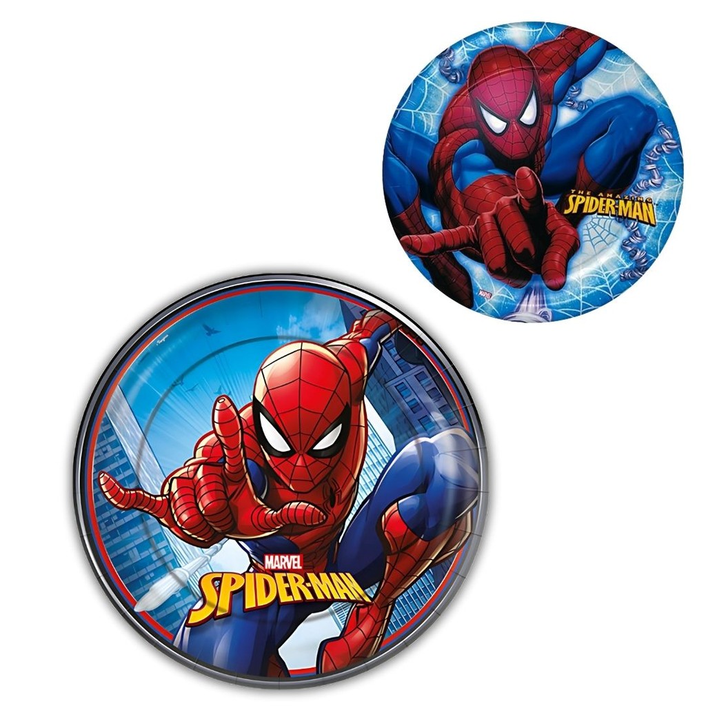 8 PRATO BOLO FESTA HOMEM ARANHA  SPIDER MAN  DE PAPEL 18 CM REGINA em Oferta na Shopee