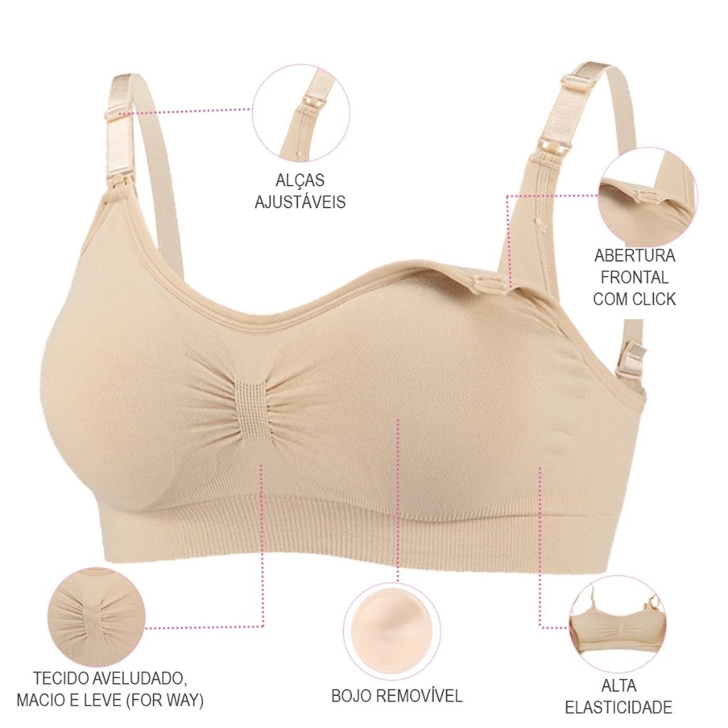 Sutia Amamentação Reforçado Lingerie Roupa Maternidade Renda Sem Bojo Gestante Pós Parto em Oferta na Shopee
