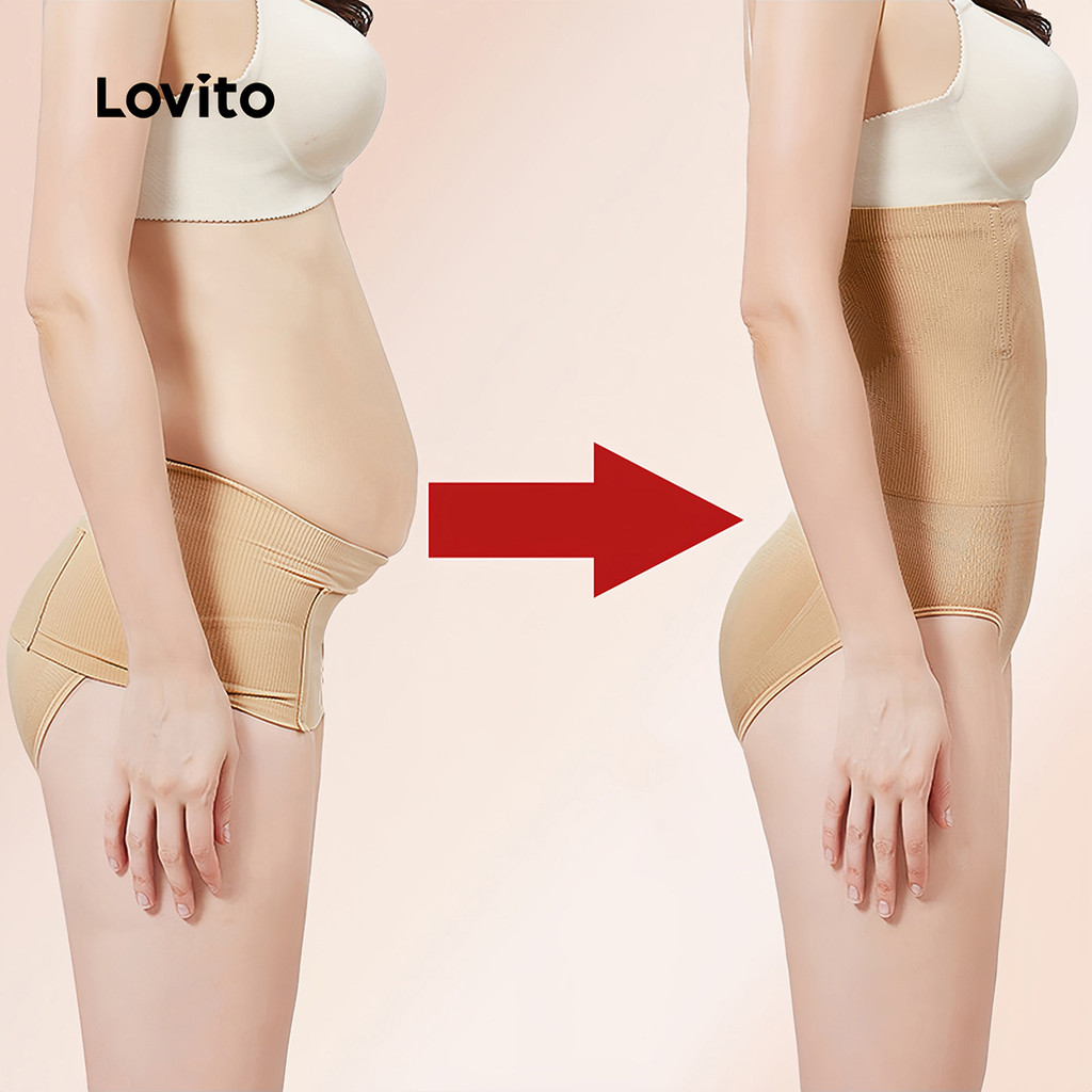(Trendy) Lovito Shapewear Barriga Elástico Em Modelador De Bumbum Modelador Damasco Mulheres Lnl104071 - Women Clothes