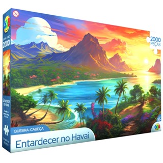 QUEBRA CABEÇA ENTARDECER NO HAVAÍ 2000 PEÇAS GGB BRINQUEDO PUZZLE PAISAGEM PONTO TURÍSTICO MAR PRAIA em Oferta na Shopee