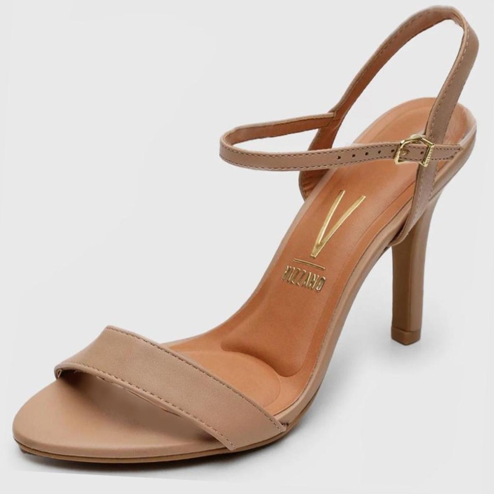 Sandália Vizzano Salto Fino Aberta Feminina - Bege em Oferta na Shopee