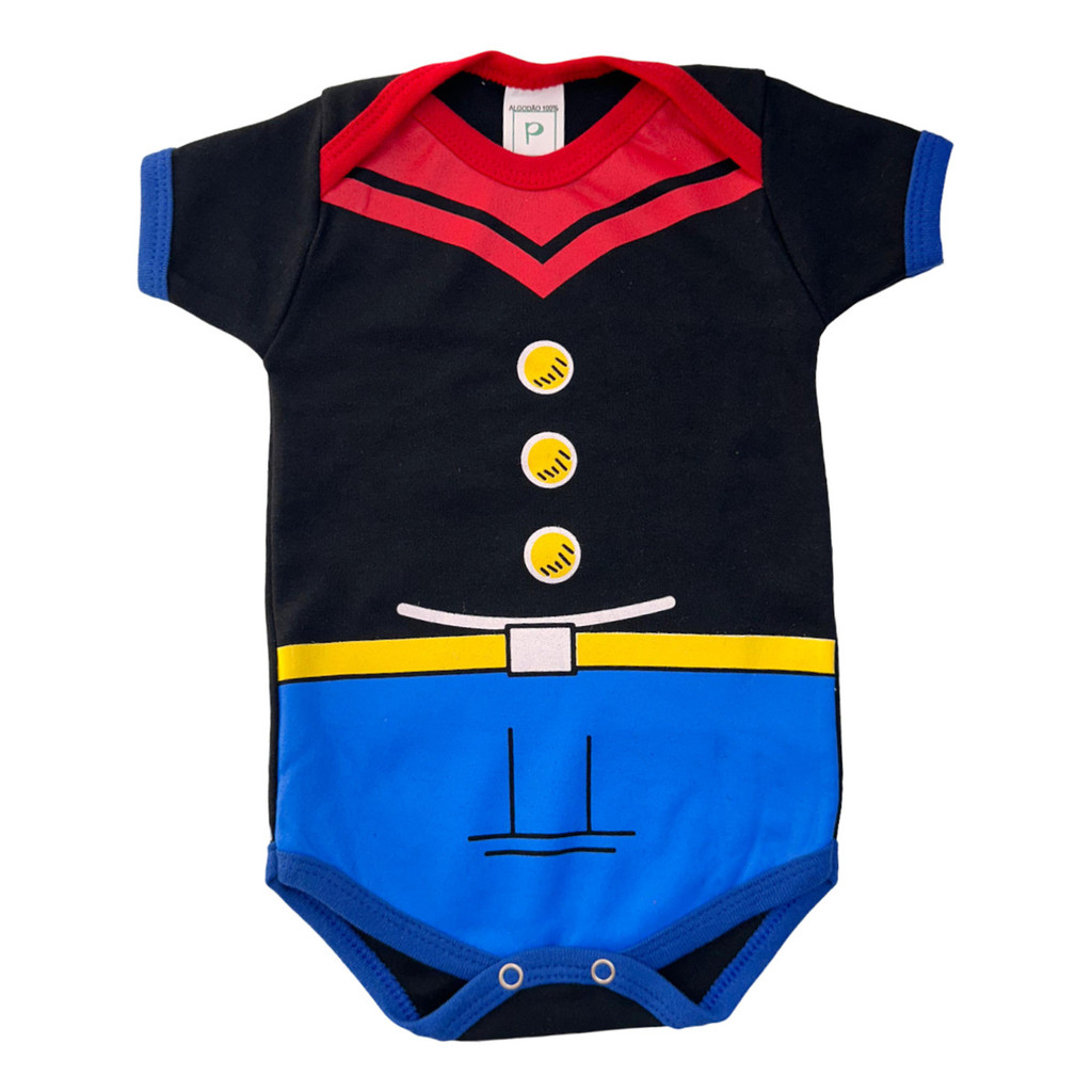Body Bebe Popeye Temáticos Bory Infantil Marinheiro Popeye