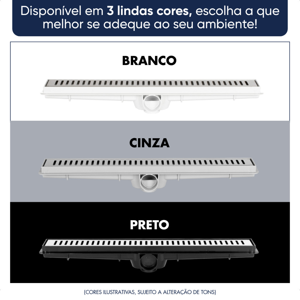Ralo Linear Oculto Invisível 5x100  Sifonado Grelha Inox Reta Caixa Coletora Jardim Banheiro Piscina