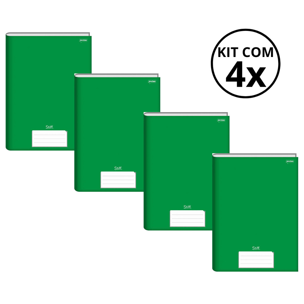 Kit Com 4 Caderno Brochura 96 Fls Pautado Capa Dura - Stiff KITS:KIT 04 em Oferta na Shopee