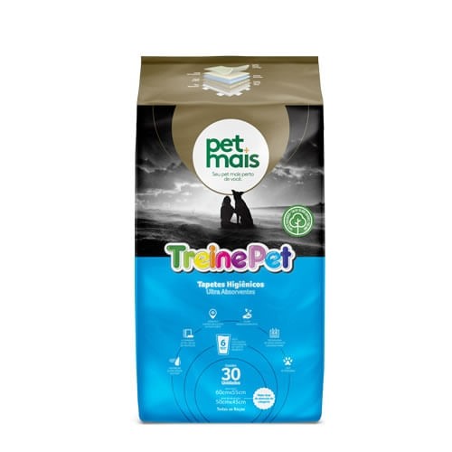 Tapete Higiênico Pet Mais Treine Pet para Cães 55X60Cm - 50 unidades