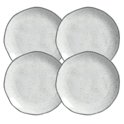 Jogo De Pratos Raso Jantar Refeição 26,5cm 4 Peças Orgânico Echo Cerâmica Porto Brasil Rustico