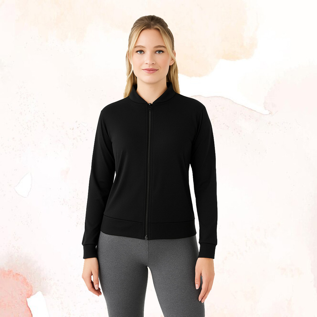 Jaqueta Bomber Blusa Feminina com Zíper para Academia Moda Fitness e Casual