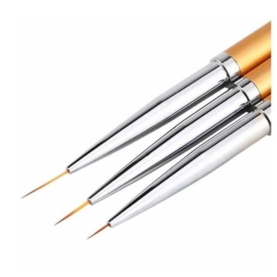Kit c/3 Pincéis Ultra Fino Francesinha Decoração Manicure em Oferta na Shopee
