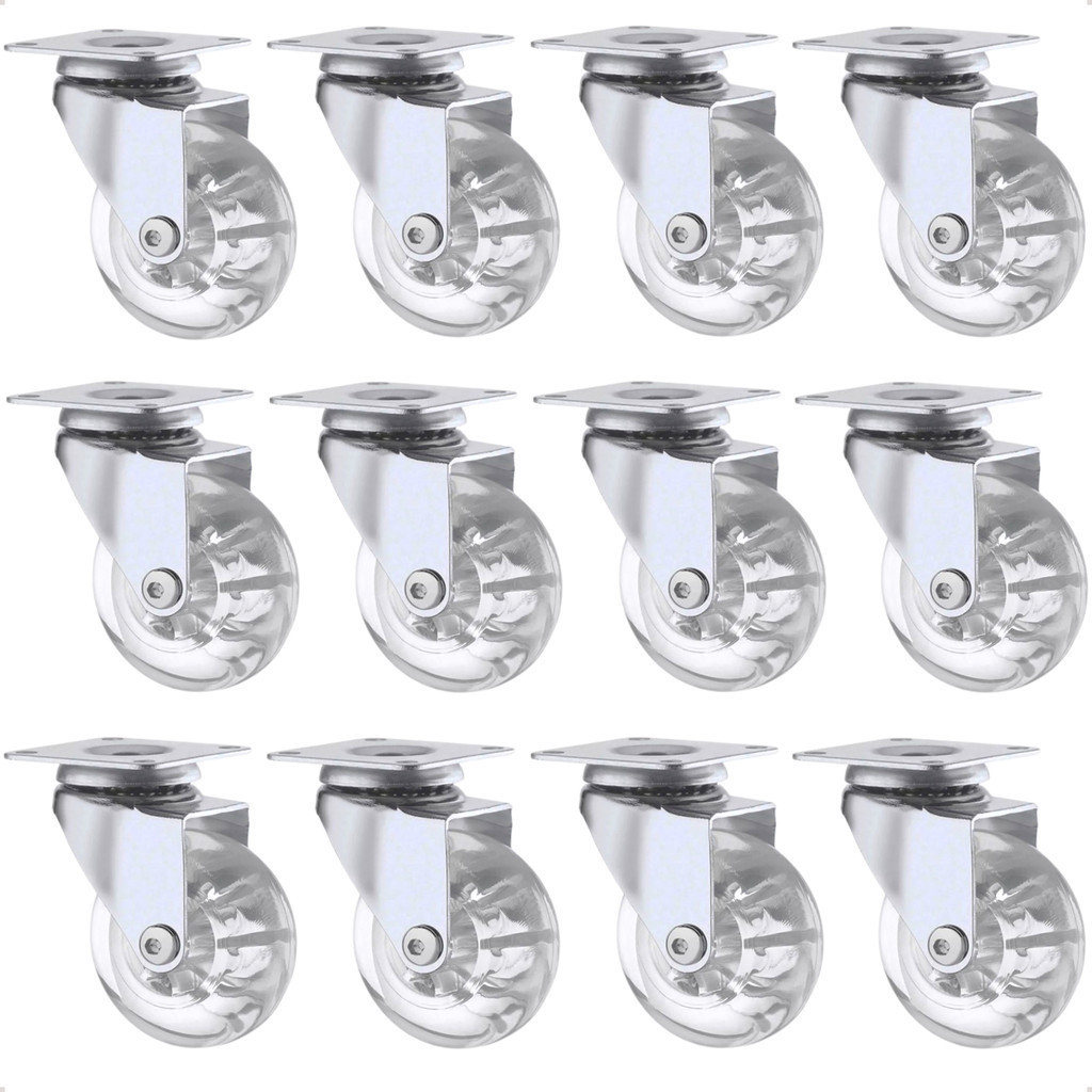 Kit 12 Rodizio Giratório 50mm Rodinha Silicone Gel Sem Trava em Oferta na Shopee