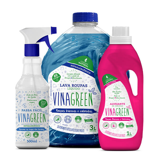 Kit Vinagreen Lava Roupas +Passa Fácil+ Alvejante em Oferta na Shopee