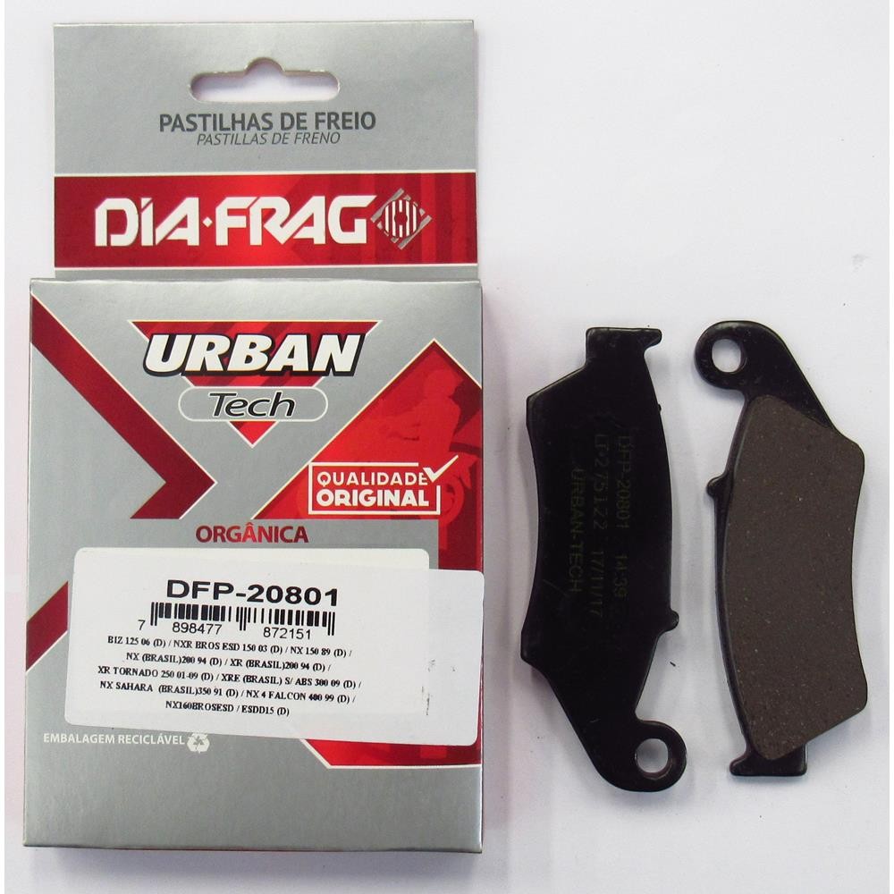Pastilha De Freio Dianteira Honda Nx 200 - Diafrag DFP-20801 em Oferta na Shopee