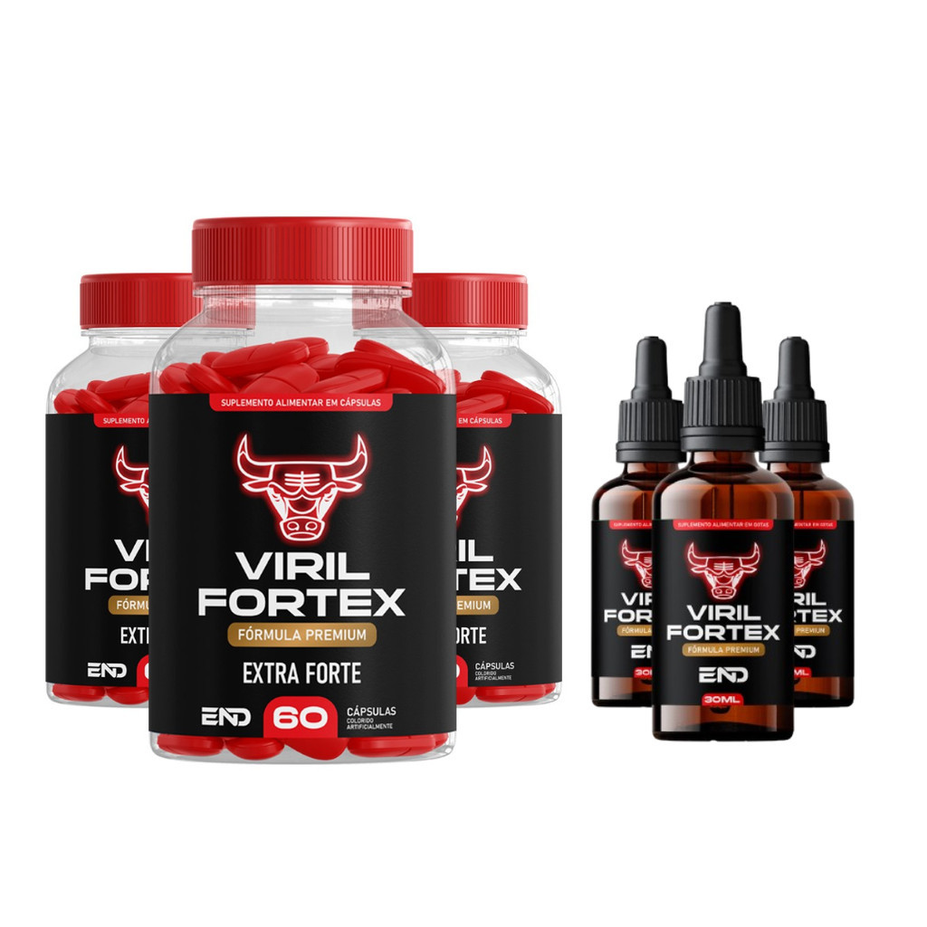 3 Viril Fortex 60 Cápsulas + 3 Viril Fortex Gotas 30ml