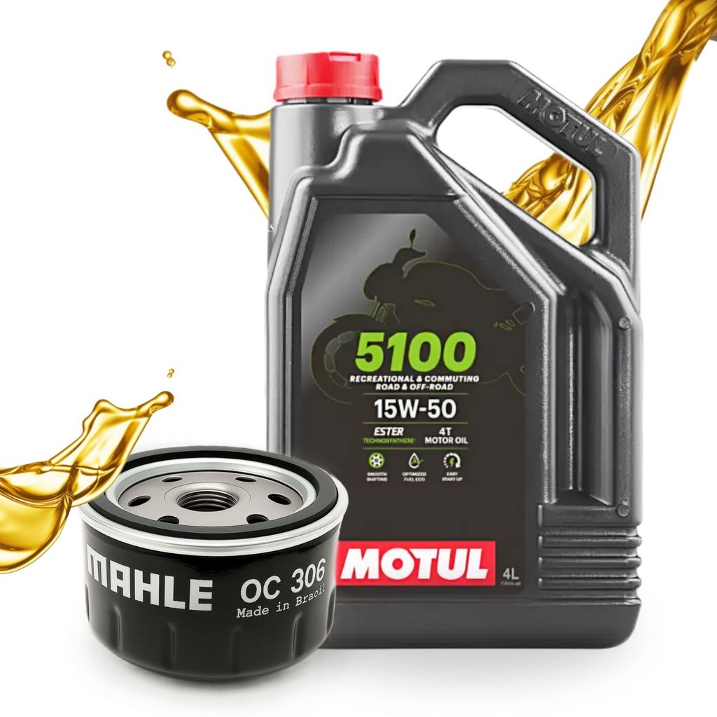 Troca de Óleo P/ Bmw R1200 Gs Galão Motul 5100 15w50 + Filtro