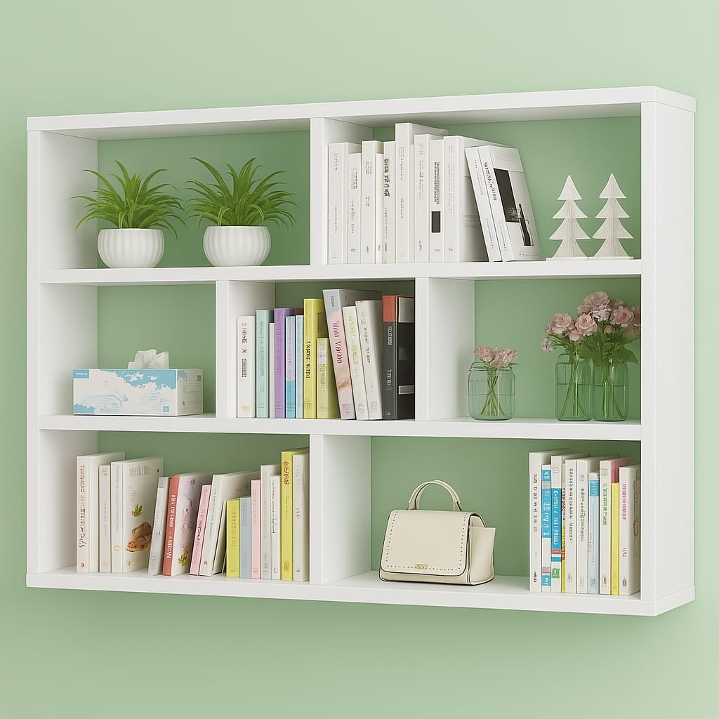 estante nicho Prateleira Suspensa de Parede 3 Níveis Organizador para Livros e Decoração Branco 75x90x15cm para Escritór