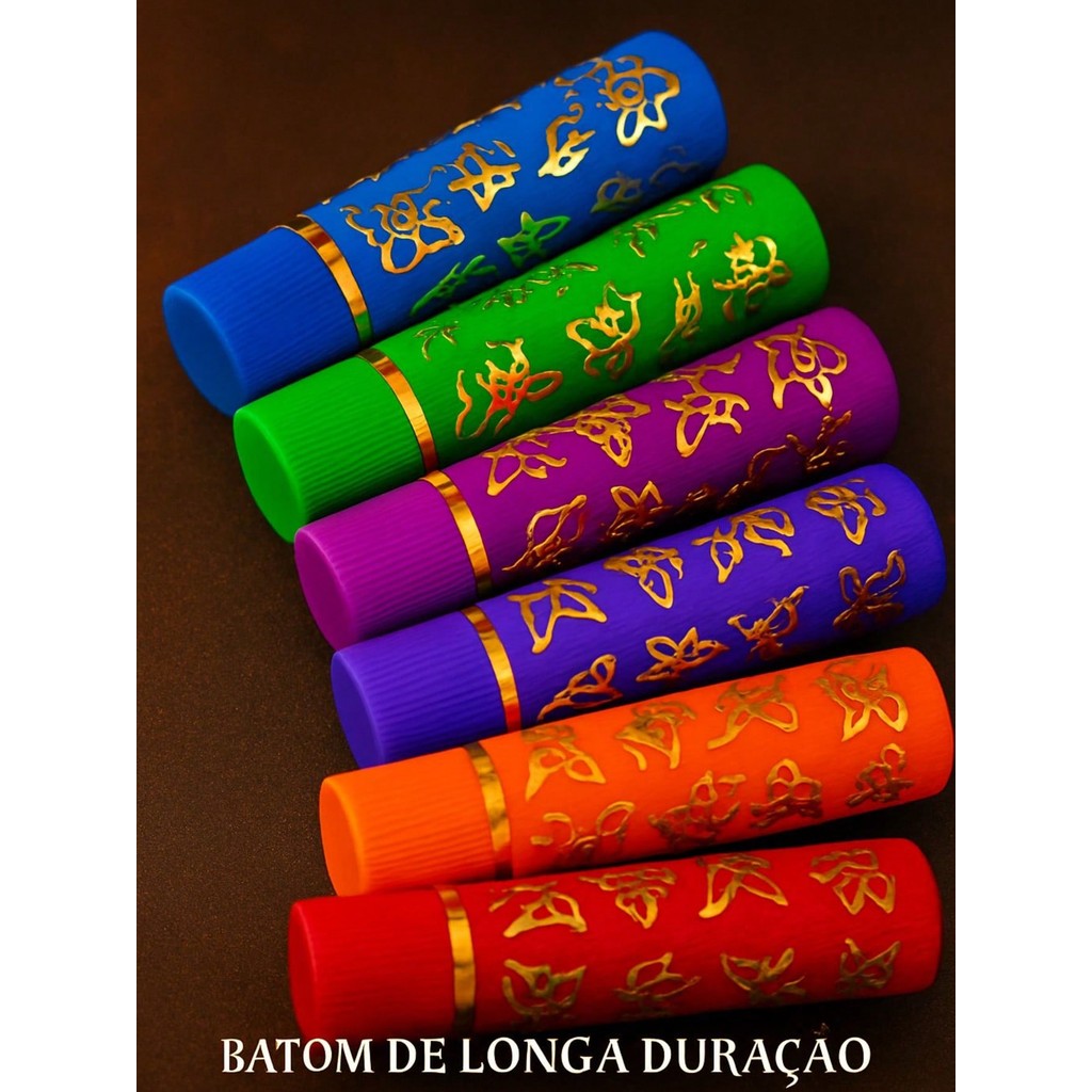 Kit 6 Batom Mágico 24 horas de Longa Duração Maquiagem com Embalagem Decorada