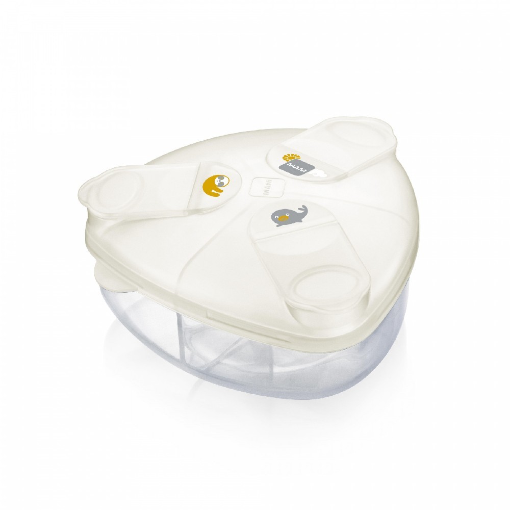 Porta Leite em Pó Bebê Milk Powder Triangular Neutro - MAM em Oferta na Shopee