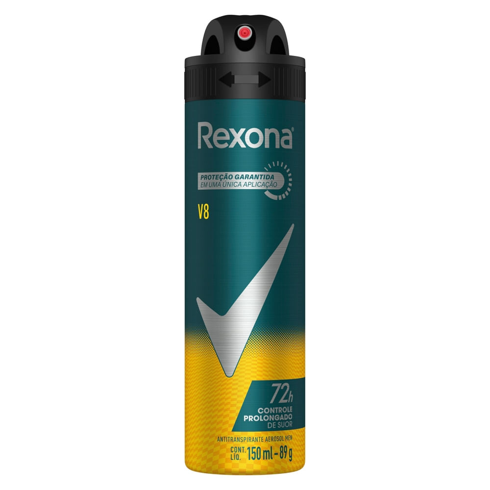 Desodorante Antitranspirante Aerosol Masculino Rexona V8 72 horas 150ml - Beauty