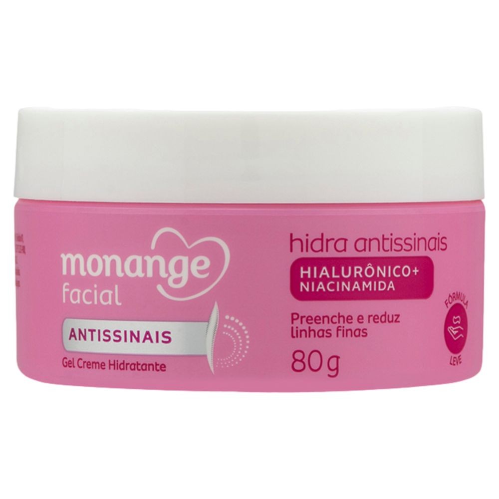 Gel Creme Hidratante Monange Antissinais Facial 80g - Beauty