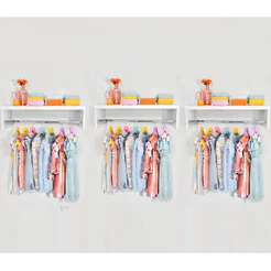Oferta 3 Cabideiros Arara De parede Para Roupas Branco Closet 60 Cm