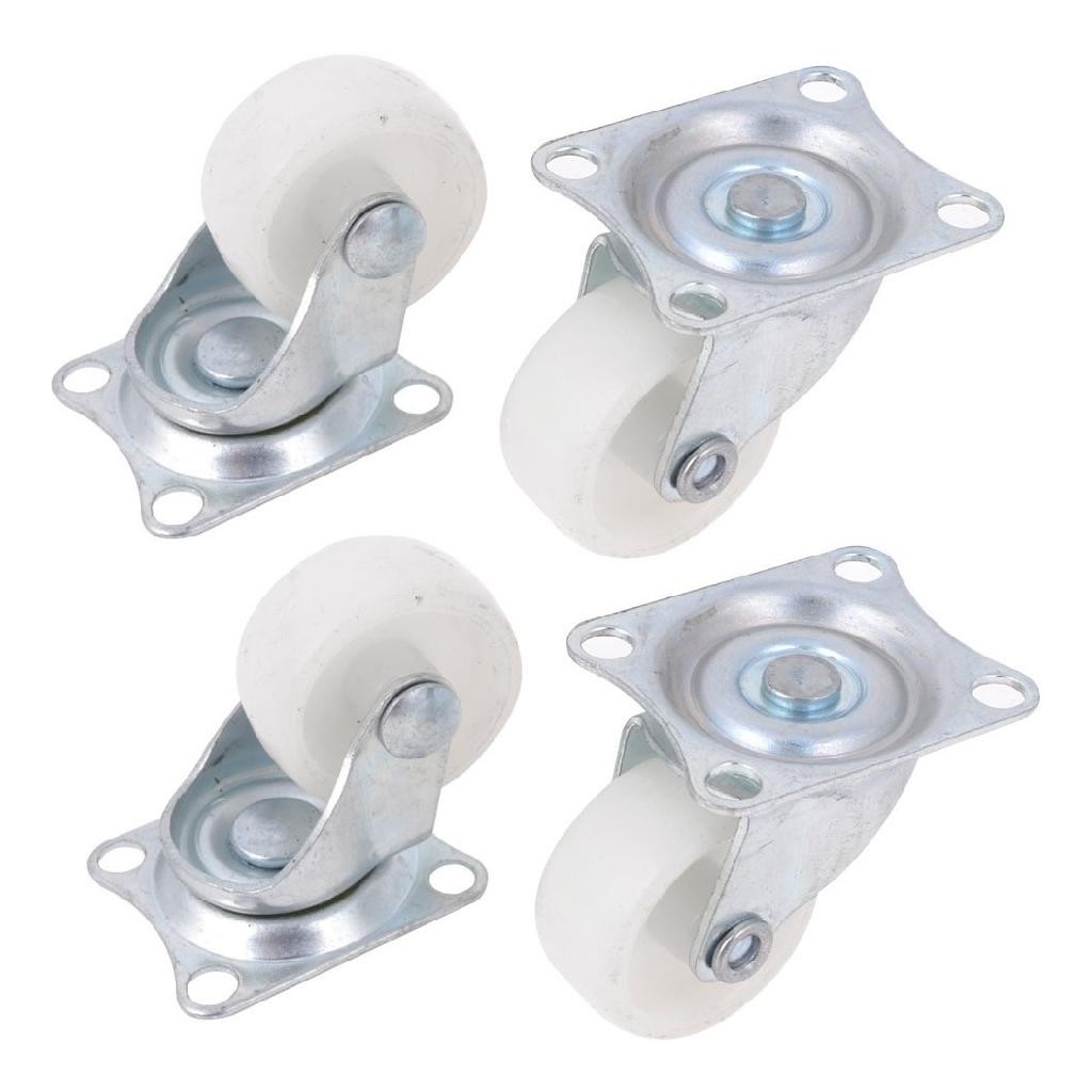 kit 4 Roda Rodinha Giratória Rodízio Móveis Roda De Nylon 25mm