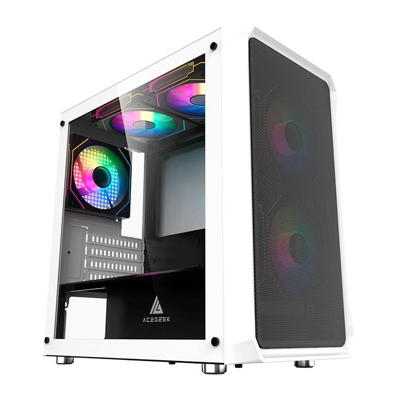 Gabinete Gamer Acegeek Eclipse M350, Mid-Tower, Lateral de Vidro, Branco, AG-ECLIPSE-M350-WH