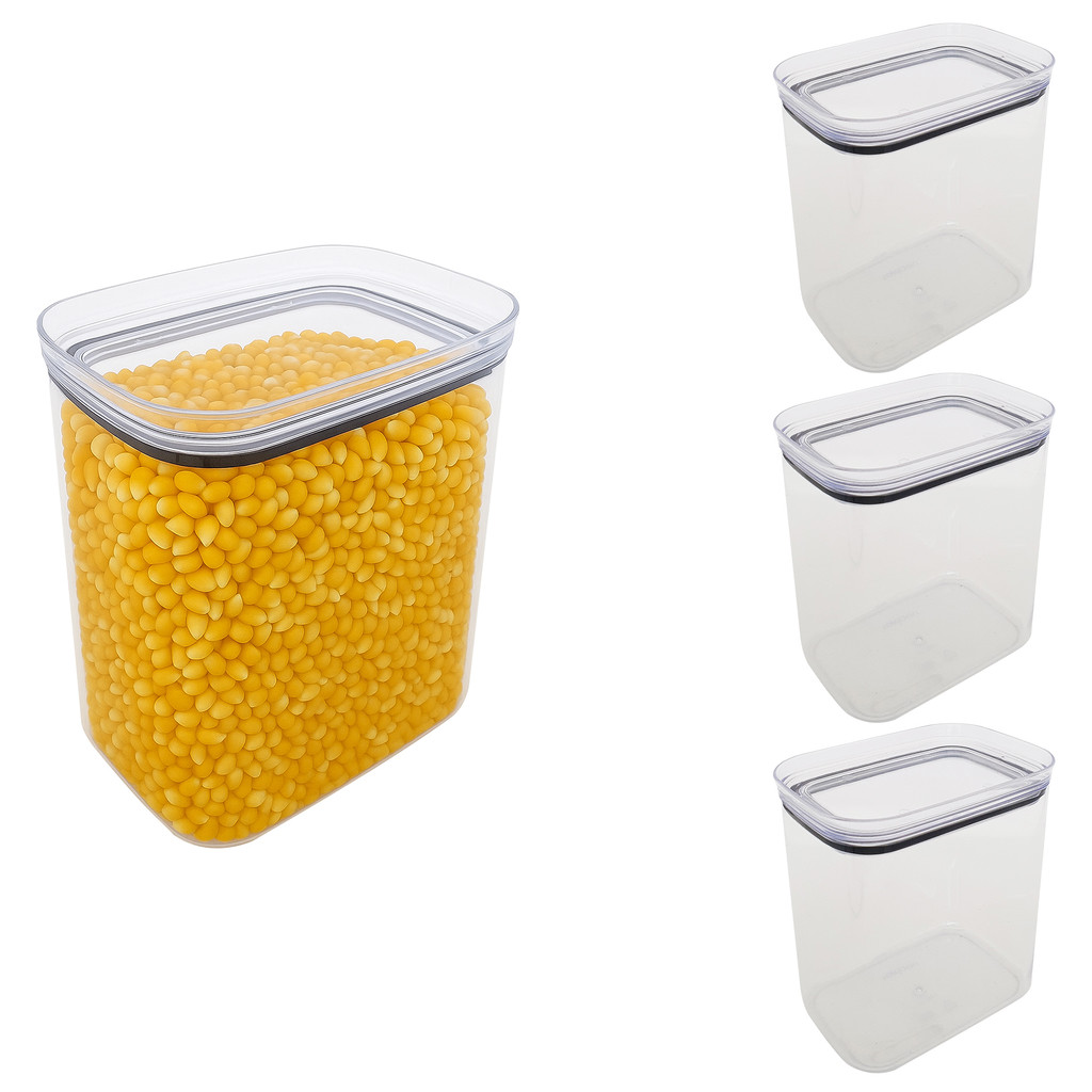 04 Potes Herméticos Acrílico Grande 1,5L Pote Mantimento Acrílico Premium em Oferta na Shopee