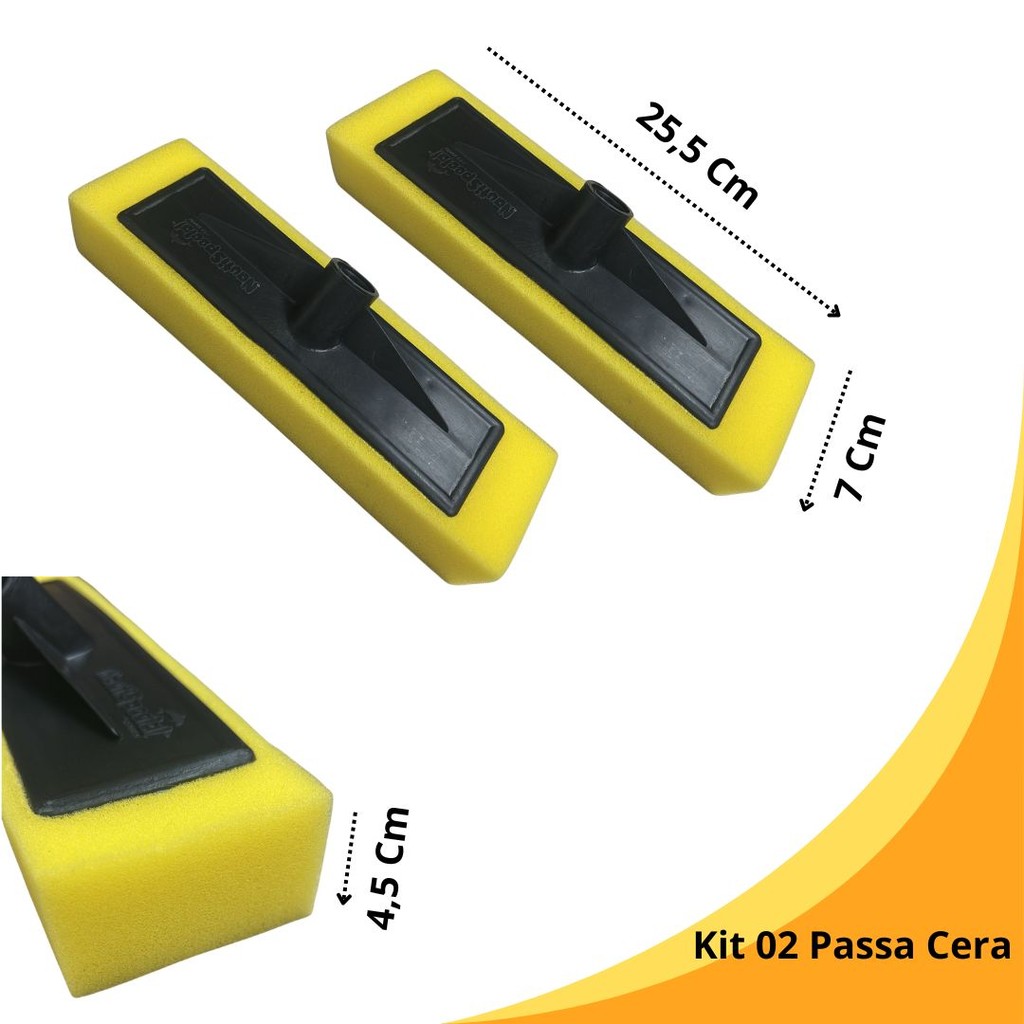 Kit 2 Unidades Rodo Passa Cera Espuma Macia Esponja Multiuso Piso Frio Madeira Sem Cabo - NEW