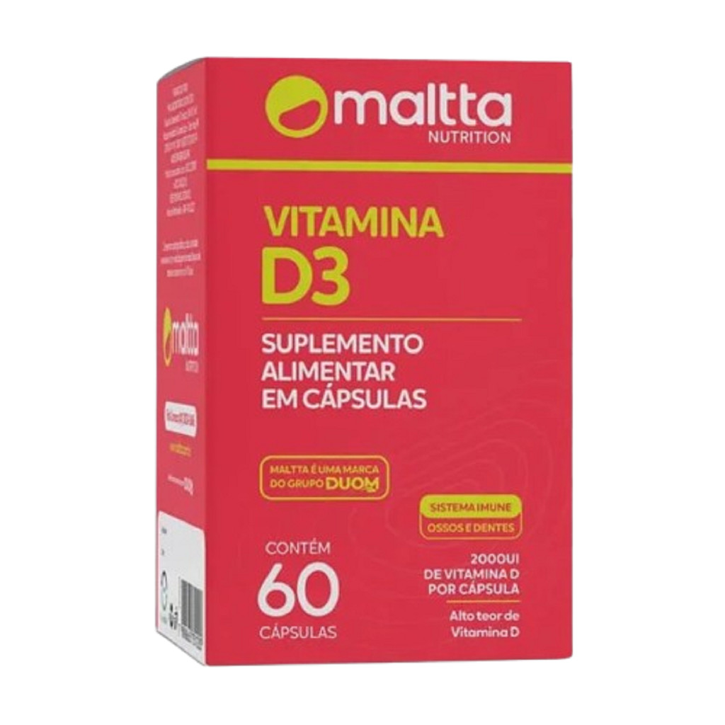 Suplemento de Vitamina D 2.000UI Com 60 Cápsulas - Maltta/Duom