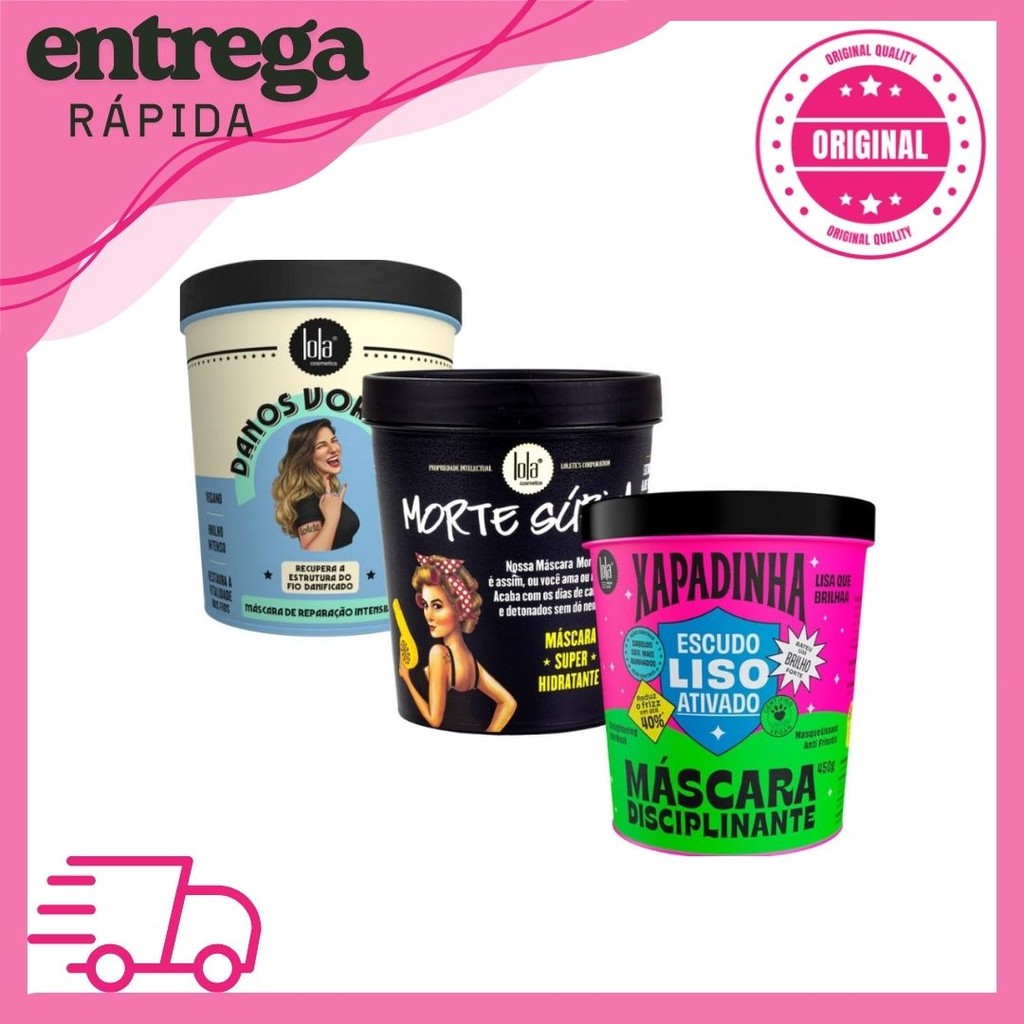 Cronograma Capilar Lola Cosmetics Morte Súbita 450g + Danos Vorazes 450g + Xapadinha 450g
