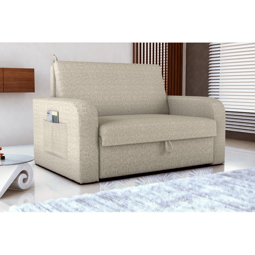Sofá Cama 2 Lugares com Baú