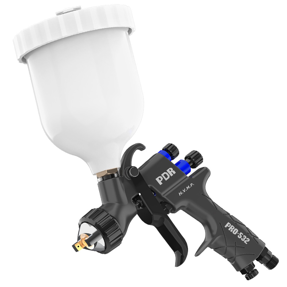Pistola de Pintura Profissional 64psi PDR PRO532 HVMP bico 1.4mm a Gravidade com Copo 600ml Branco em Oferta na Shopee