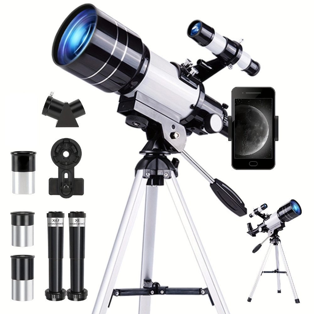 Imagem Telescópio profissional de longo alcance 300mm– Para observação do céu, Lua e estrelas à noite.