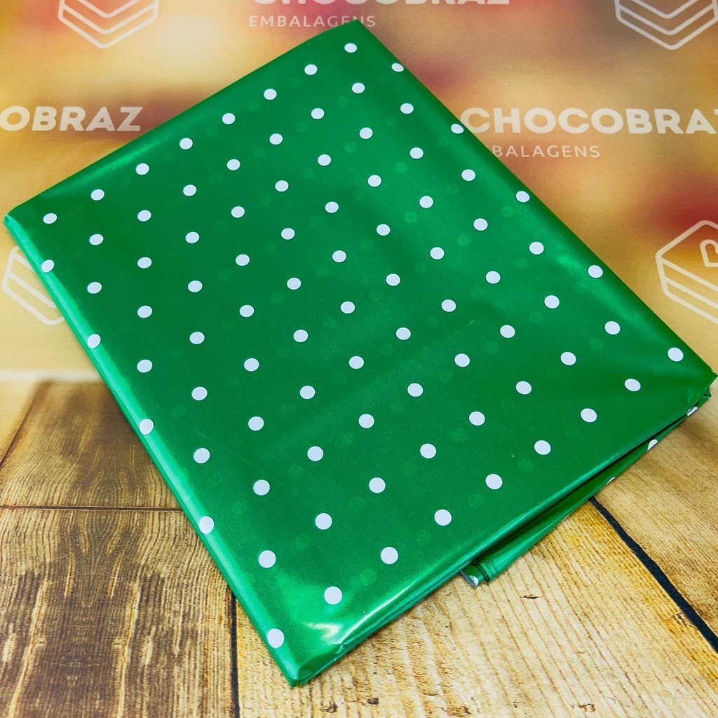 10~50 TOALHAS P/ MESA FESTA POA VERDE/BRANCO BOPP PEROLA  78X78 INOVE - Home & Living