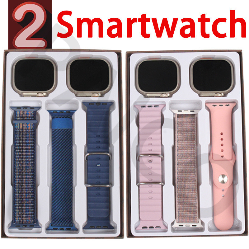 Smartwatch Relógio Smart Watch S9 Ultra 3 Em 2 Esportivo Digital De Negócios Homens Mulheres 41MM 49MM Bluetooth Kit De Chamada De Frequência Cardíaca Sem Fio