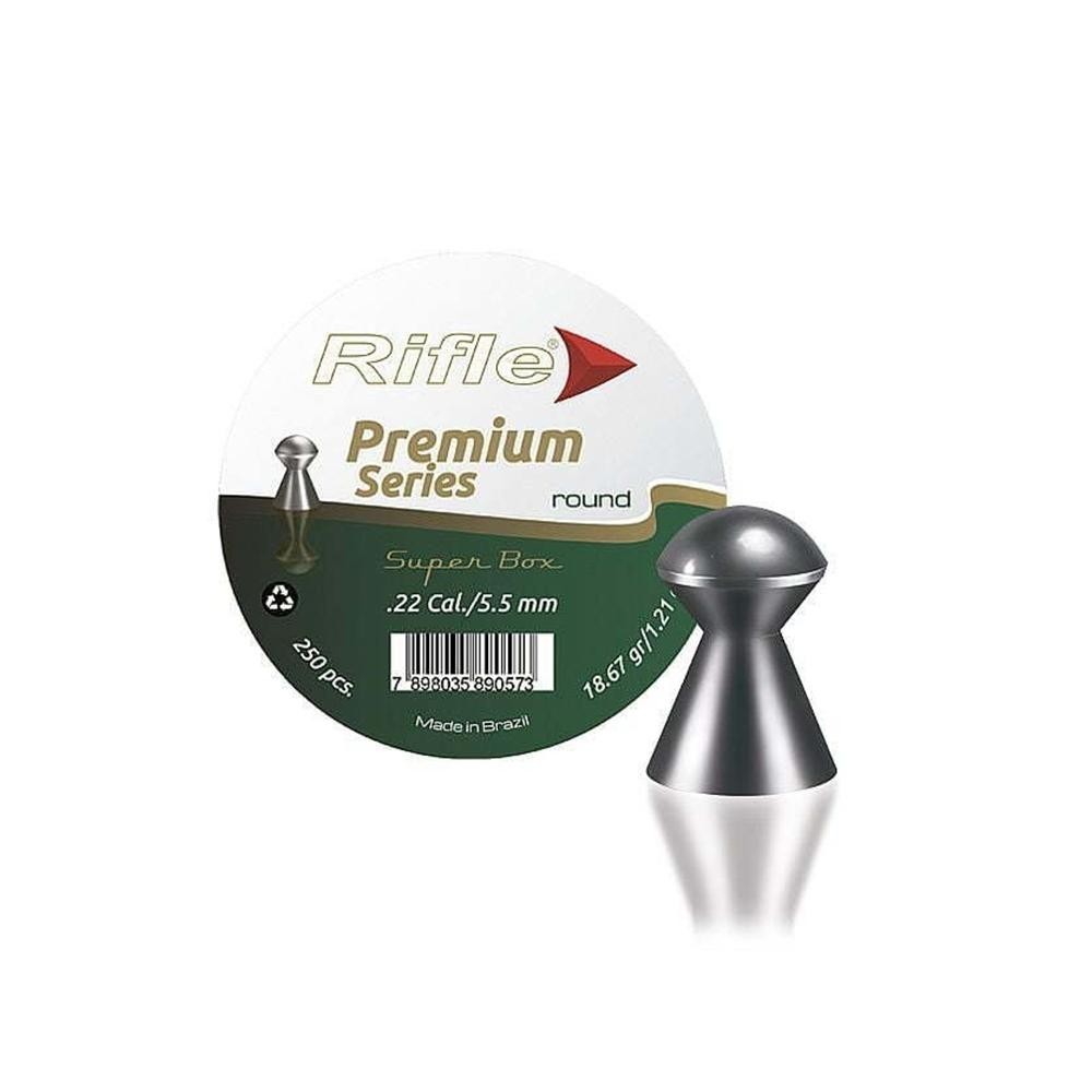 Chumbinho Rifle Premiun Series 5,5mm Round Super Box - 250 U