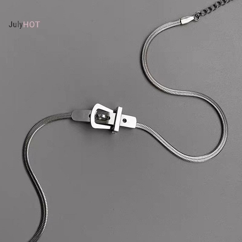 JULYHOT Belt Buckle Choker Colares De Corrente De Cobra Para Mulheres Sexy Colar Minimalista De Hip Hop Clavicle Punk Cool Trend Jewelry Massivedeals