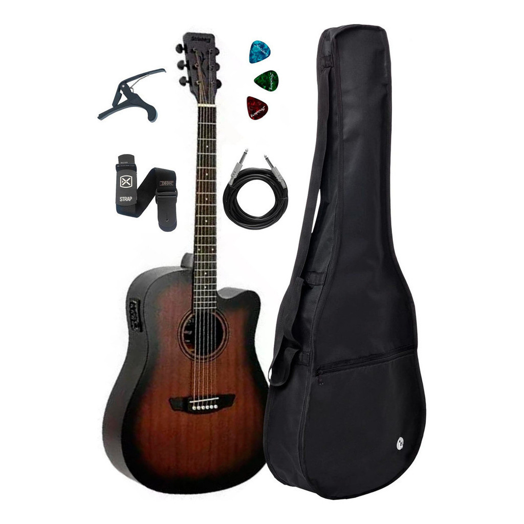 Violão Strinberg Sd 200c Tbs Folk Fosco+ Capa Acessorios