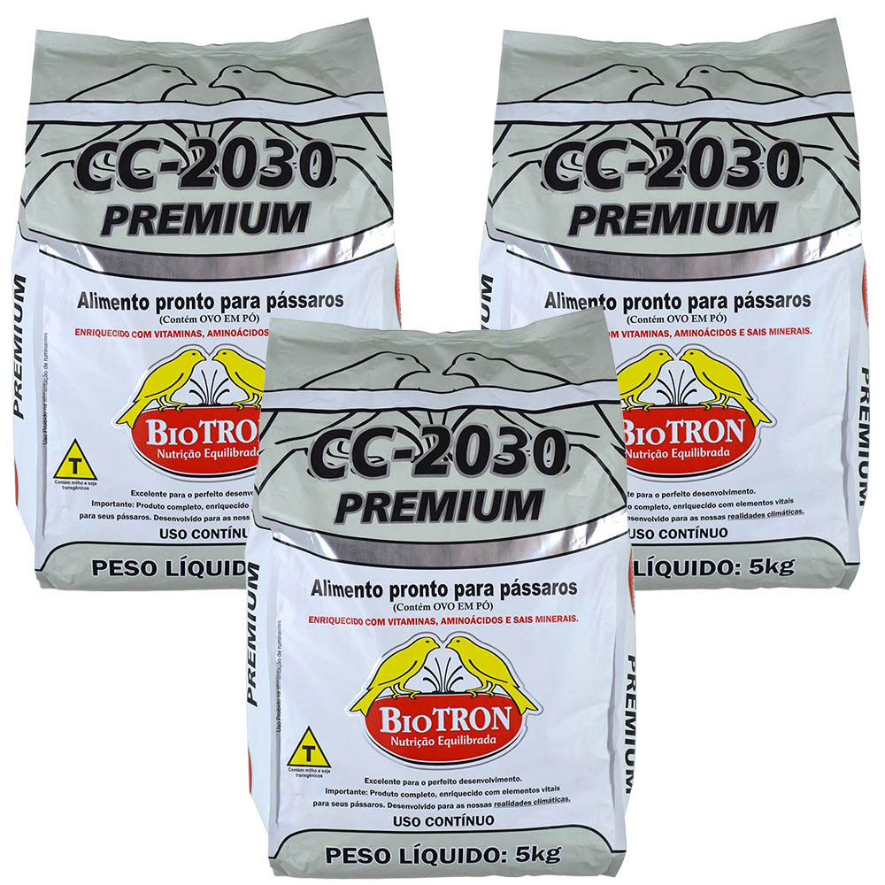 Kit Criador Econômico 3 CC 2030 Farinhada Completa para Pássaros Premium - 5kg Canário Curió PIxarro