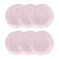 Conjunto 6 Pratos Fundo 22,5 cm Ryo Pink Sand Porcelana Oxford