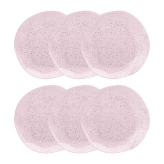 Conjunto 6 Pratos Fundo 22,5 cm Ryo Pink Sand Porcelana Oxford