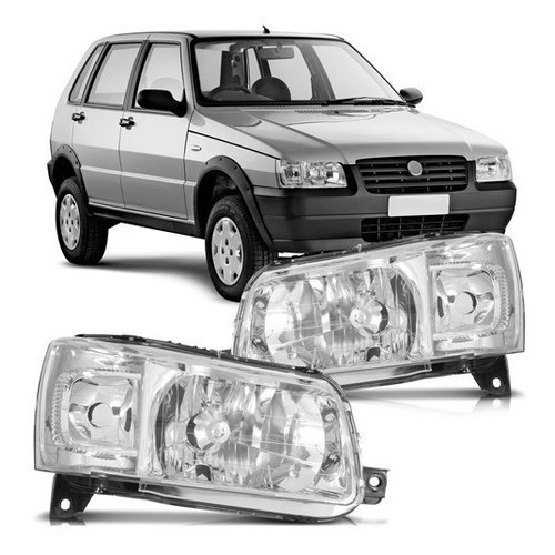 FAROL DIANTEIRO UNO FIORINO 2004 A 2013 CROMADO LADO ESQUERDO OU DIREITO