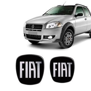 Par Emblemas Adesivos Fiat Strada Resinados Black Piano em Oferta na Shopee