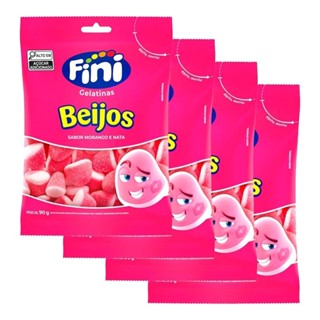 Kit 4 und Bala de Gelatina Fini Beijos de Morango 90g em Oferta na Shopee