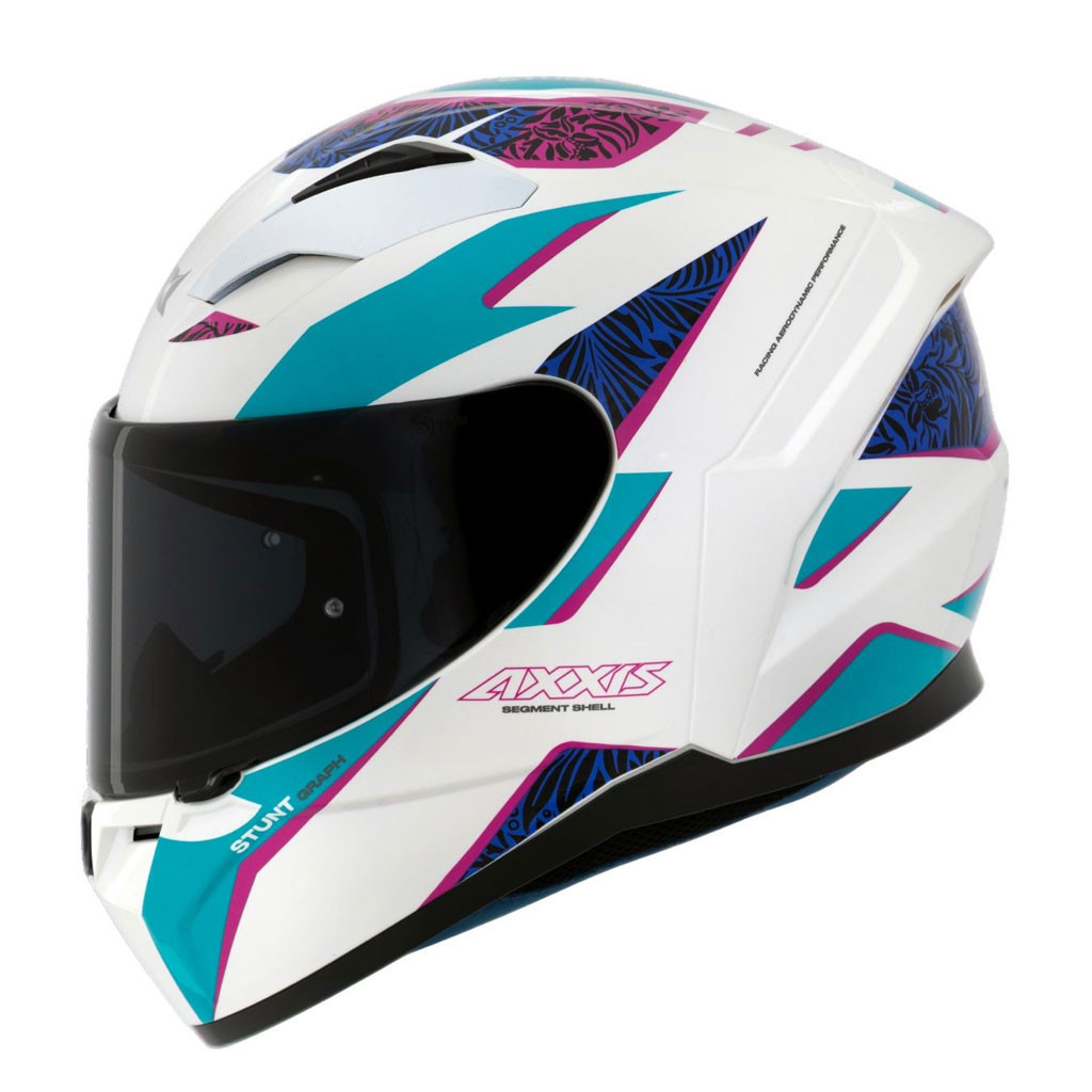 Capacete Axxis FF117N Segment Stunt A7 Gloss Pearl / White / Blue (56)