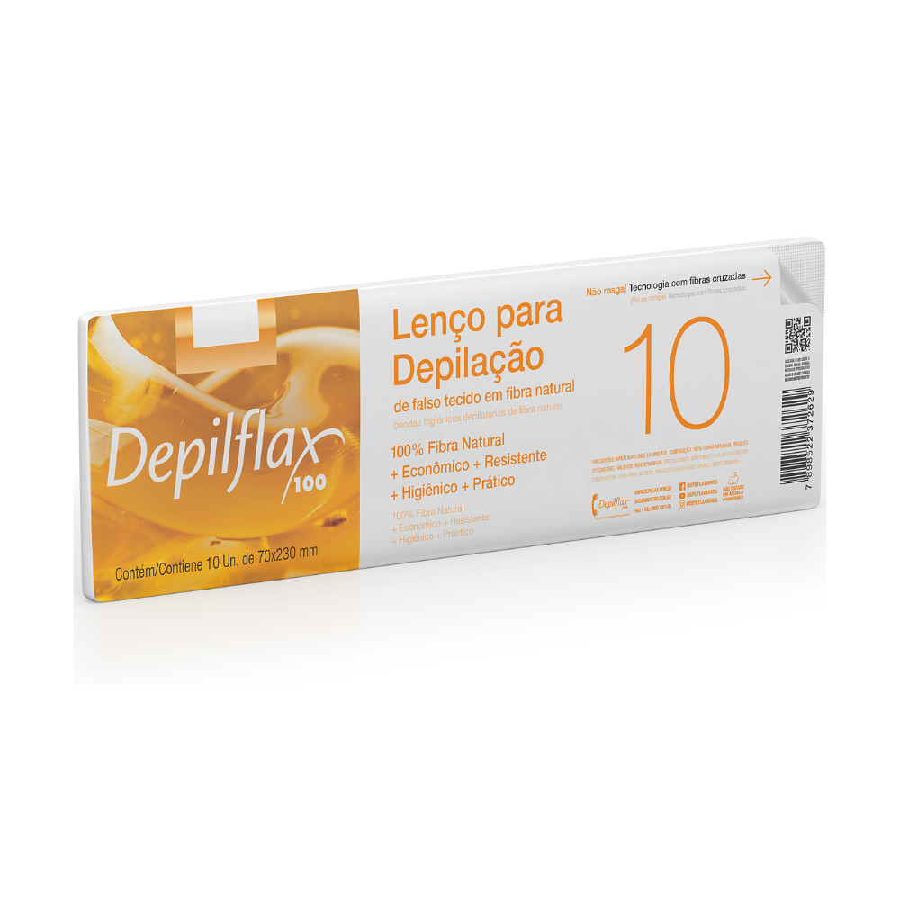 Lenço Para Depilação Fibra Natural Econômico Depilflax 10un