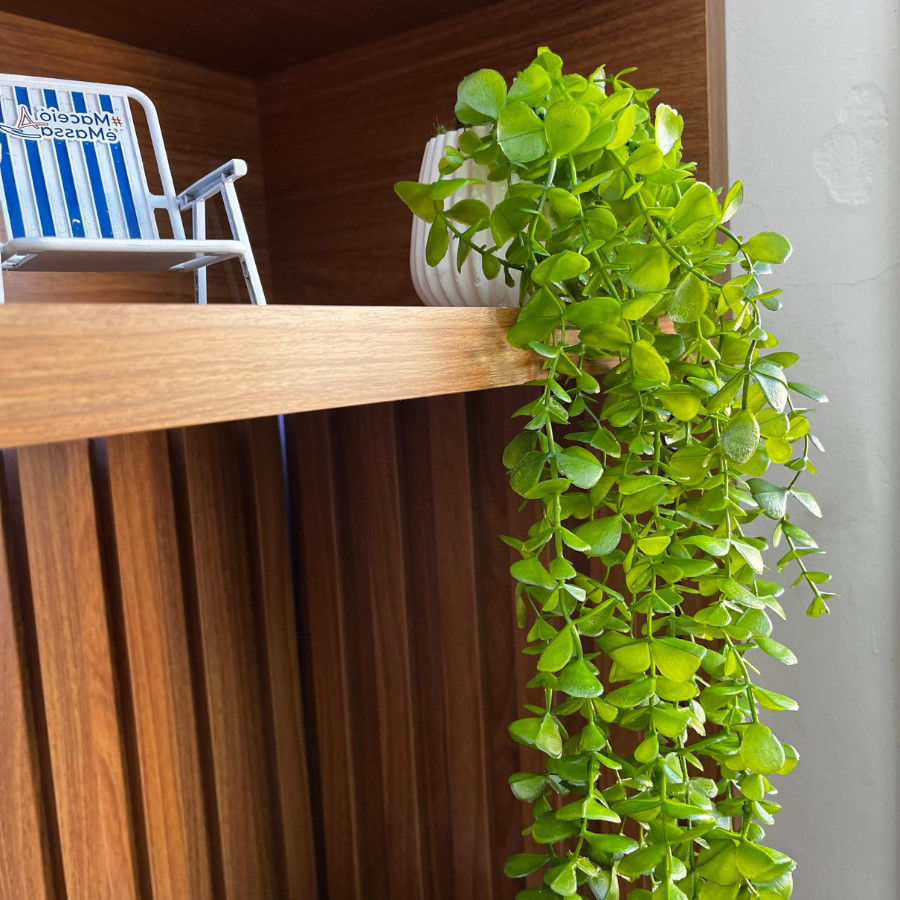 Vaso Decorado Folhagem Eucalipto artificial 60cm em Oferta na Shopee