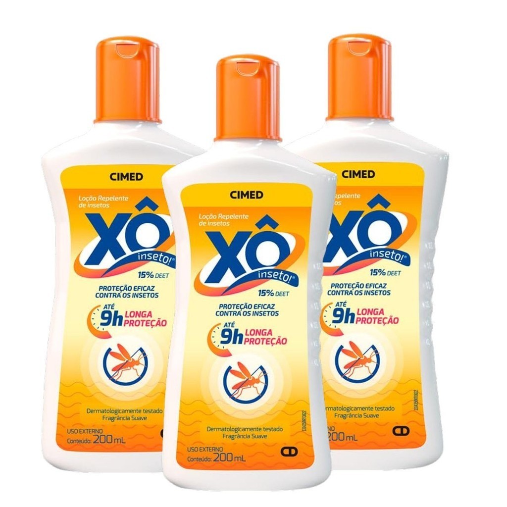 Kit Xô Inseto Loção Repelente Com 3 Unidades De 200ml Cada